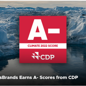 HanesBrands Earns A- score from CDP. Award logo is shown.