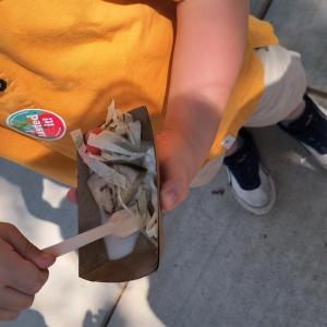 Child tasting the chef's creation