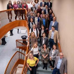 Group picture on staircase