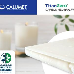 Calumet's TitanZero candle wax blend is Carbon Neutral Certified