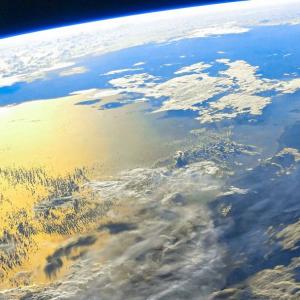 Aerial view of the Earth from outer space.