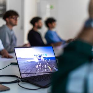 Computer screen being used during a meeting