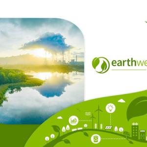 A photo of the sun setting over a river 