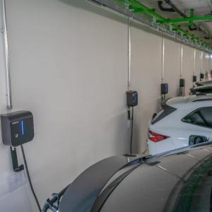 Cars in the charging center
