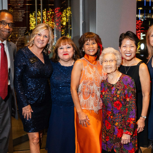 7 people in evening formal wear