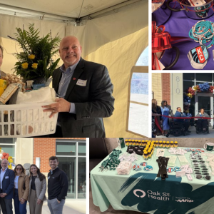 City Hall Place Grand Opening photo collage.