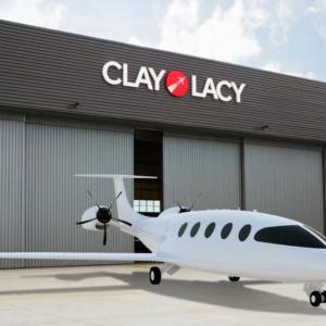 Artist's rendering: Clay Lacy Aviation at John Wayne Airport will provide recharging to Eviation’s Alice electric plane.