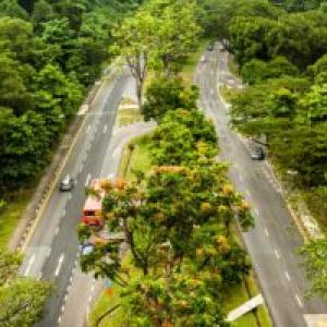 Cars driving on highway
