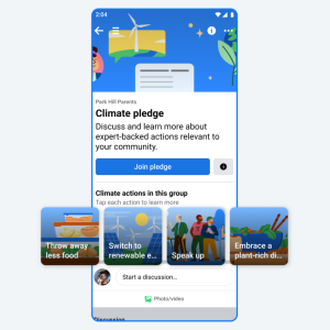 Screenshot of climate pledge page