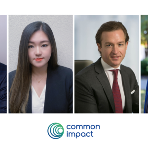 Common Impact's new board members, Chris Scalia, Maggie Zhang, Conor Sutherland, and Bridget Neibergall