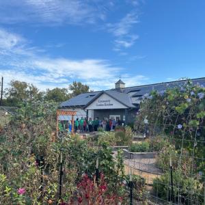 The new 34-kilowatt rooftop solar array, funded by Green Mountain Energy Sun Club, at Community Garden Kitchen.