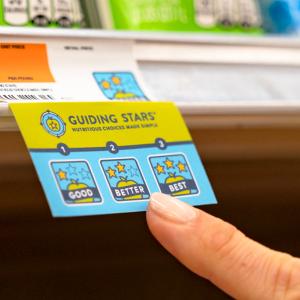 Guiding Stars shelf tag.