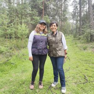 2 people in the woods