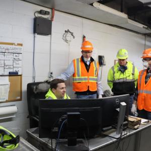 workers inside Covia plant