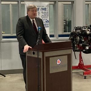 Memphis Mayor, Jim Strickland speaks at announcement of the Cummins Technical Education for Communities (TEC) initiative at the Tennessee College of Applied Technology Memphis (TCAT Memphis).
