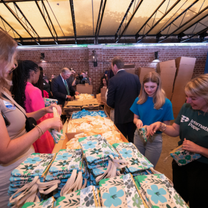 People at the Fem Care Packing Event