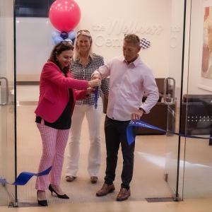 Bath & Body Works CEO Gina Boswell cuts ribbon