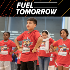 Fuel Tomorrow: Children shown doing calisthenics.  