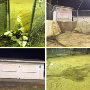 Images of the baseball field before the Sports Matter Grant and renovations.