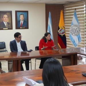 DP World and ESPOL representatives participate in a strategic meeting focused on biodiversity research and sustainable port development in Ecuador.