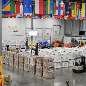 Forty-four tons of medical aid bound for Ukraine departed from Direct Relief’s warehouse on June 17, 2022. (Lara Cooper/Direct Relief)