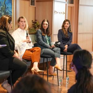 Trina L. Marlow, Enterprise Risk & Experience Officer, Iron Bow, speaks to the students.