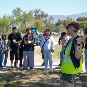 Students went on a tour of the festival grounds. 