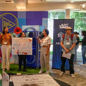 Students presented their festivals to industry professionals. 