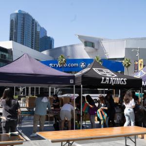 AEG, LA Galaxy and LA Kings hosted a school supplies drive at L.A. LIVE.