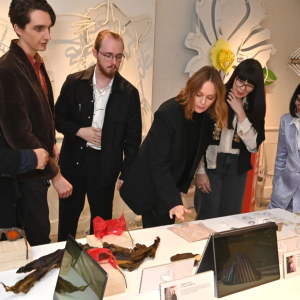 6 people check out the displays