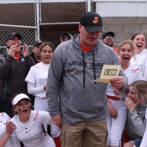 Jerome High School GIrls Softball team and coach Lyle Hudelson