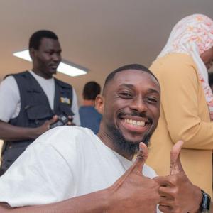 Man giving the "thumbs up" sign