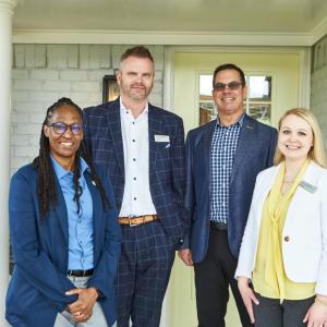 Tamika Perry, Dallas Hope Charity’s CEO, pictured with U.S. Bank representatives Doug Whittemore, Conor O'Hagan and Jennifer Palmberg