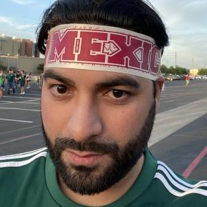 Daniel Leyba with a Mexico headband.