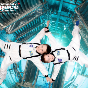 Daniel Teague and brother, Austin, get a taste of astronaut life during their trip to NASA’s Kennedy Space Center Visitor Complex.