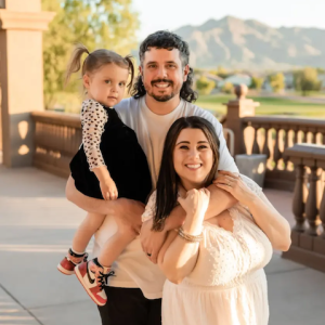 Danielle shown with her family.