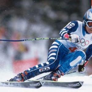 Deborah Compagnoni skiing