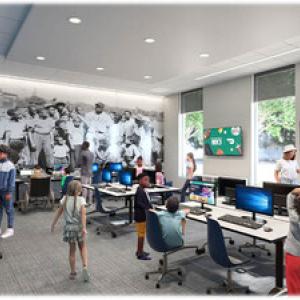 Community room at the Josh Gibson Champions Club Center.