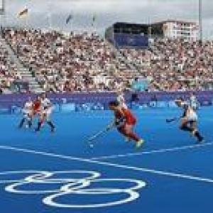 Five separate images of different sports