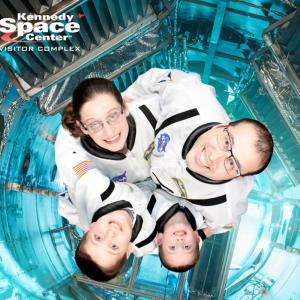 Daniel Teague and family shown at the Kennedy Space Center.