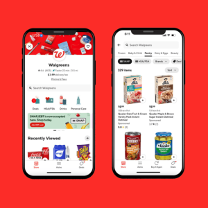 A mobile phone screen displaying Walgreens DoorDash