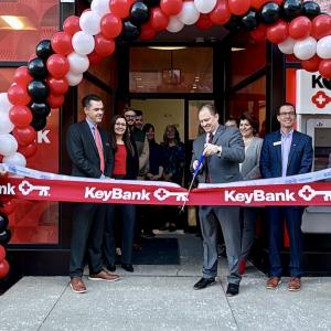KeyBank downtown Erie branch ribbon cutting ceremony.