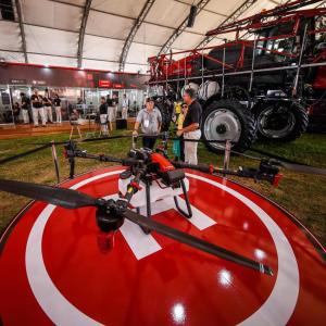 Case IH drone sprayer on display 
