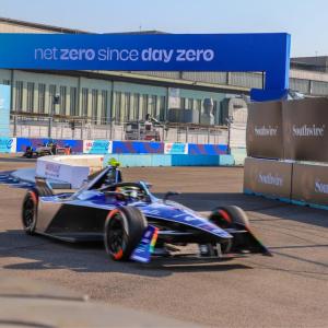 A race car on a tight track.