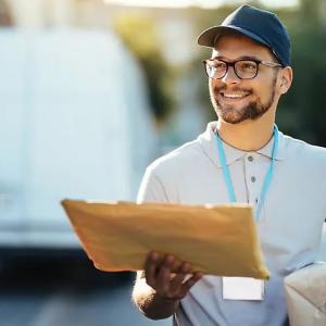 Person delivering a package