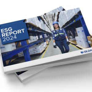 Gildan's 2024 ESG Report featured against a white backdrop