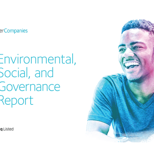"2023 Environmental, Social, and Governance Report" with image of person smiling