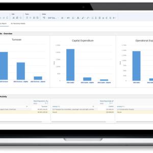 Laptop displaying data
