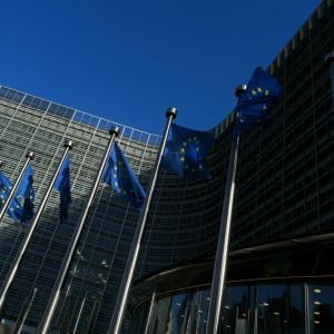 A large building that has EU frags outside 