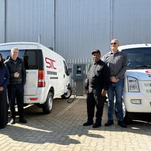 From left to right: Manie Keefe | General Manager Operations Altron Arrow,  Aerolene Suburaman | Saftety, Health, Environment, and Quality Manager Altron Arrow,  Renato Martins | Managing Director Altron Arrow,  Sydney Magoro  | Director STC,  Kobus Theron | Director STC
